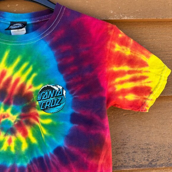 Santa Cruz Kids Tie-Dye T-Shirt Medium 10-12 100% Cotton Short Sleeve Colorful D - Picture 6 of 13